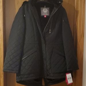 Quilted fur-lined hood and collar, winter coat!